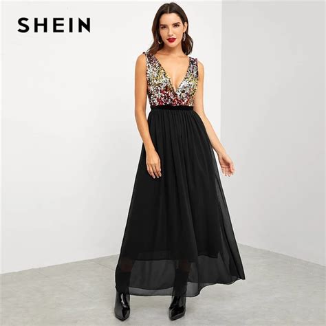 shein black formal dresses|shein elaquent black dress gowns.